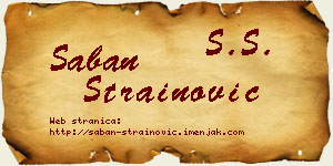 Šaban Strainović vizit kartica
